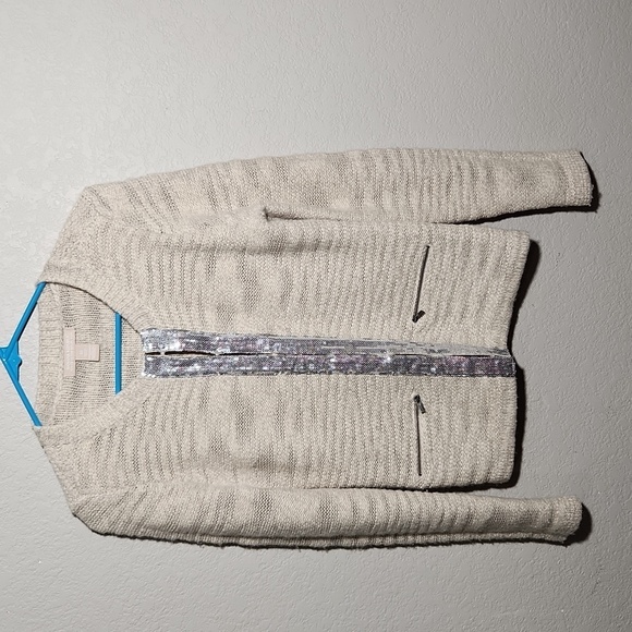 Banana Republic Cardigan Sweater Size XS  Wool Tan Cream - Picture 1 of 15